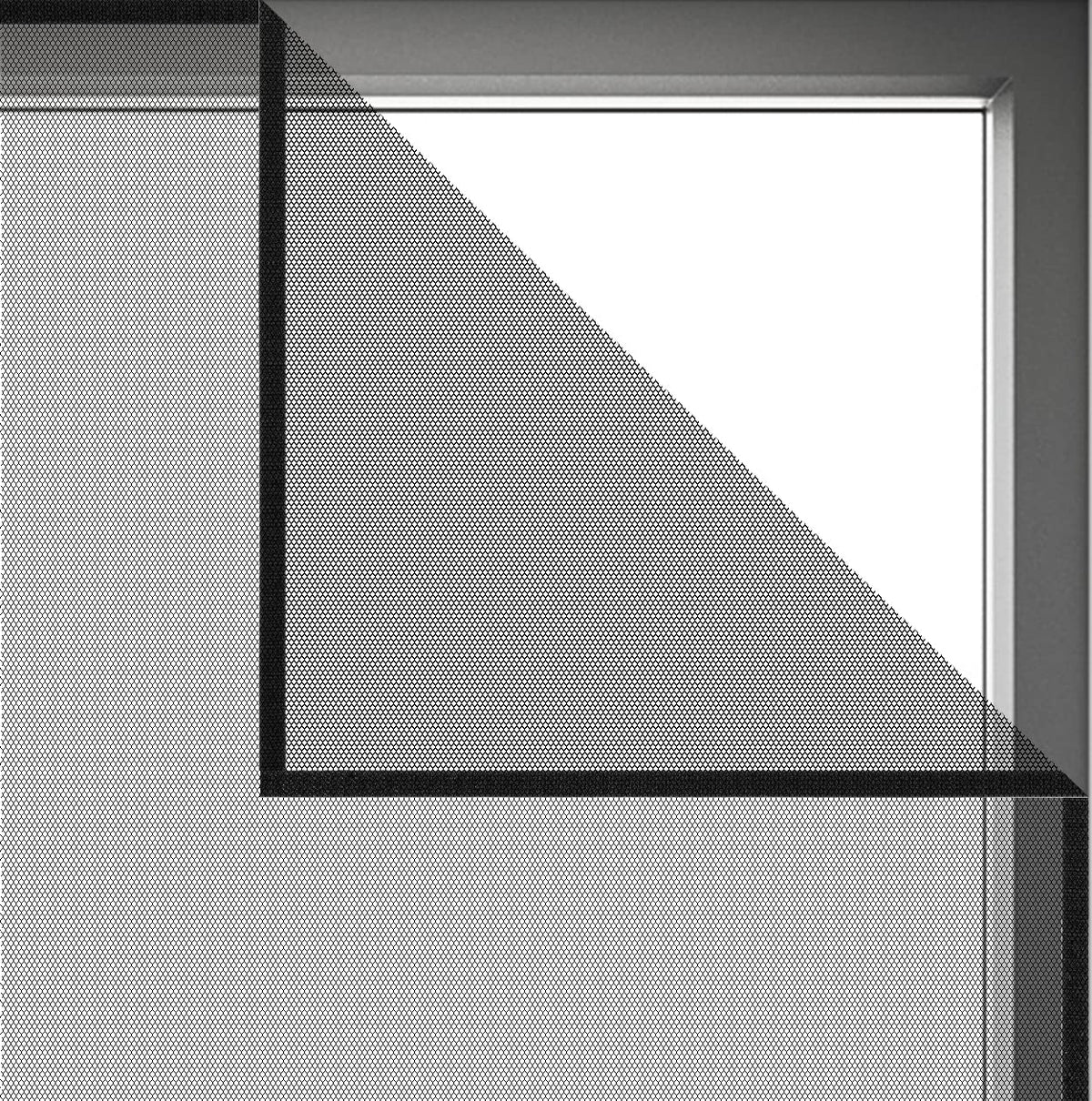 FLYZZZ window screen netting in black two-pack for unobtrusive insect protection