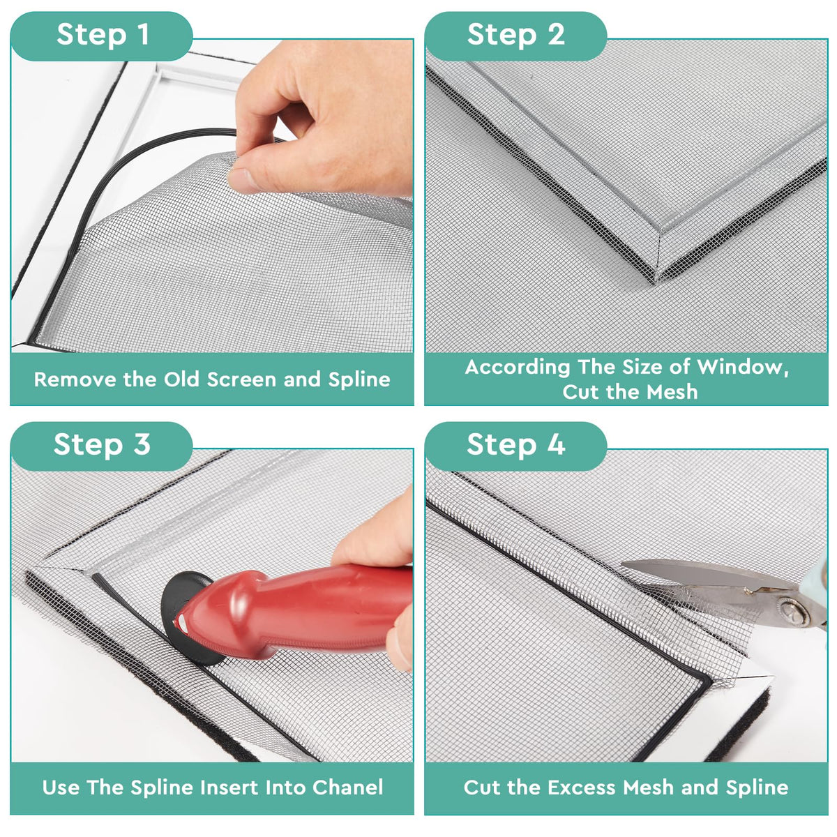 FLYZZZ compatible spline options for different frame sizes and doors.