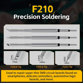 Nine included tips cover SMD and precision projects.