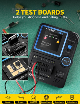 FNIRSI LCR-P1 compact handheld design ready for on-site testing