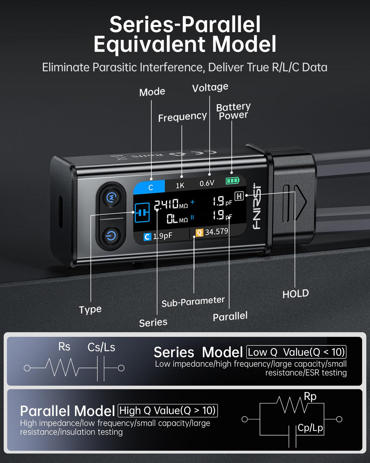 FNIRSI LCR-ST2 auto-sort highlights abnormal components during testing
