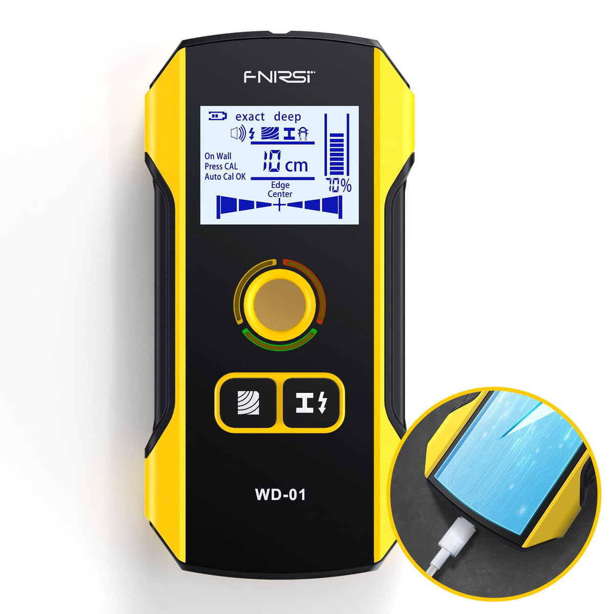 FNIRSI stud finder auto calibration ensures accurate center detection in one quick step