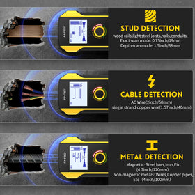 FNIRSI stud finder nonferrous metal detection reveals copper up to 3.9 inches behind walls