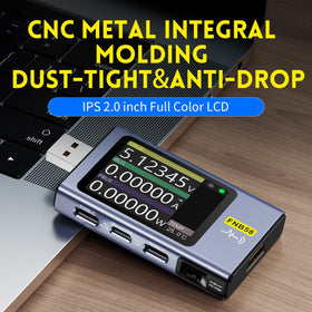 FNIRSI FNB58 micro USB and Type C ports for versatile testing