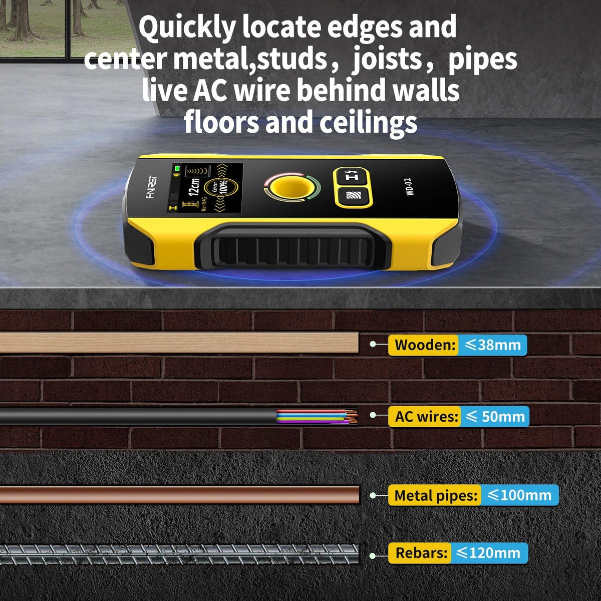 FNIRSI WD-02 AC wire detection helps avoid live wires during renovations