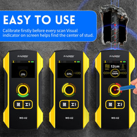 FNIRSI WD-02 metal detection finds metal studs and pipes behind walls for safer drilling