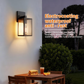 FNYUSLET black wall sconce highlights durable exterior lighting.