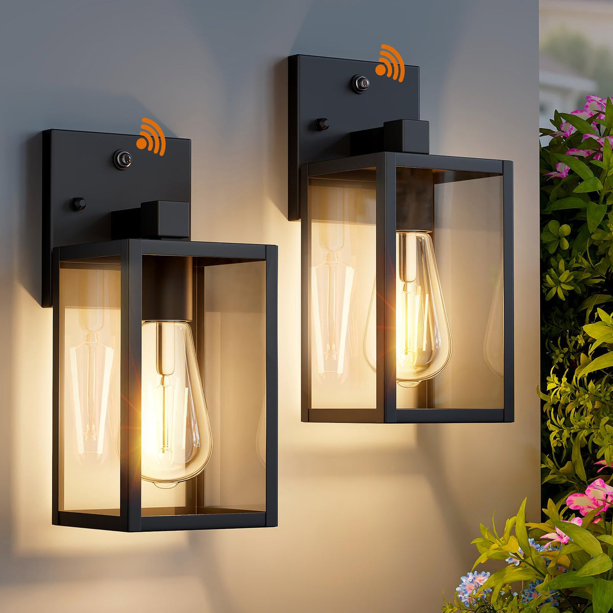 FNYUSLET dusk-to-dawn wall light front-view with automatic night glow for porch safety