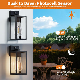 FNYUSLET dusk-to-dawn outdoor wall light for garage and entryway