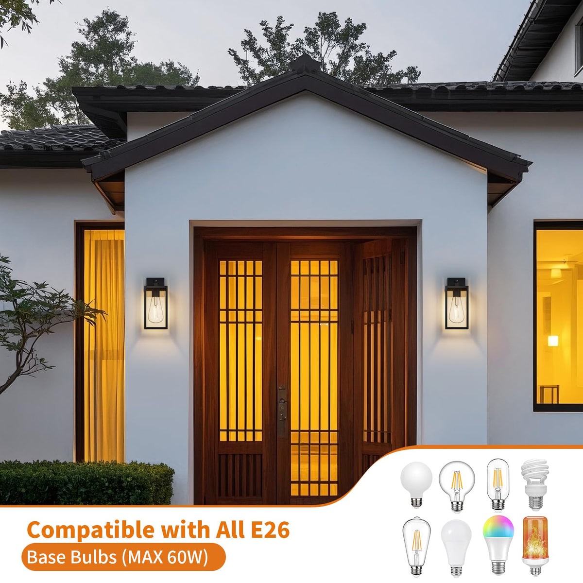 FNYUSLET E26-bulb compatible outdoor light for customizable brightness