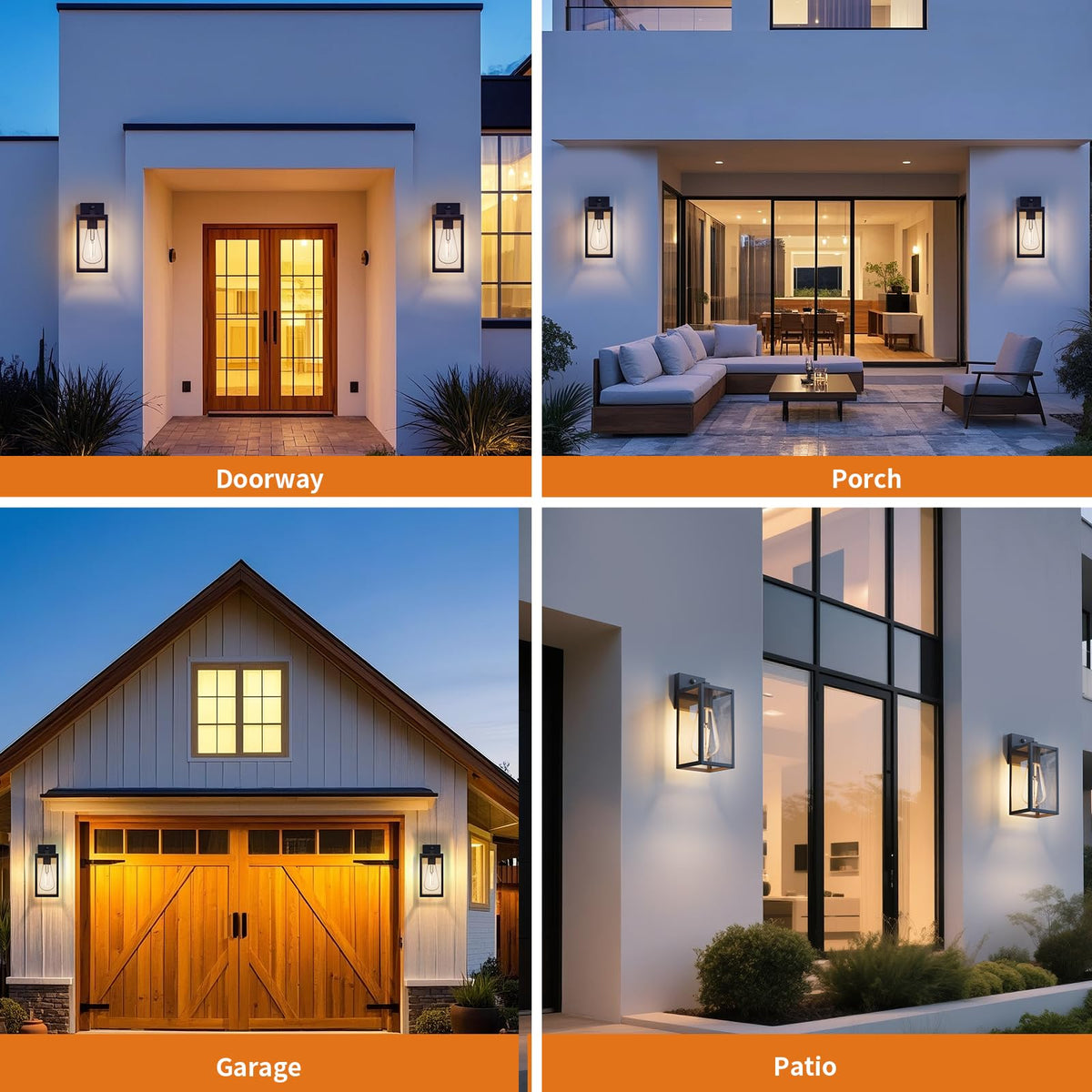 FNYUSLET modern black exterior lantern for driveways and patios