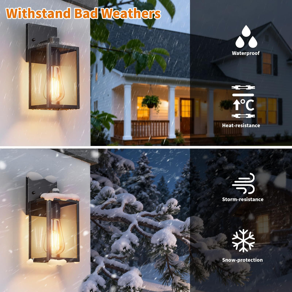 FNYUSLET modern porch light sconce with a sleek black finish.
