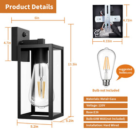 FNYUSLET open-bottom porch light for quick bulb changes
