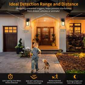 FNYUSLET two-pack outdoor lights arrive ready for quick, tool-free installation.