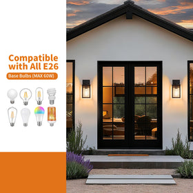 FNYUSLET wall light with E26 socket supports versatile bulbs.