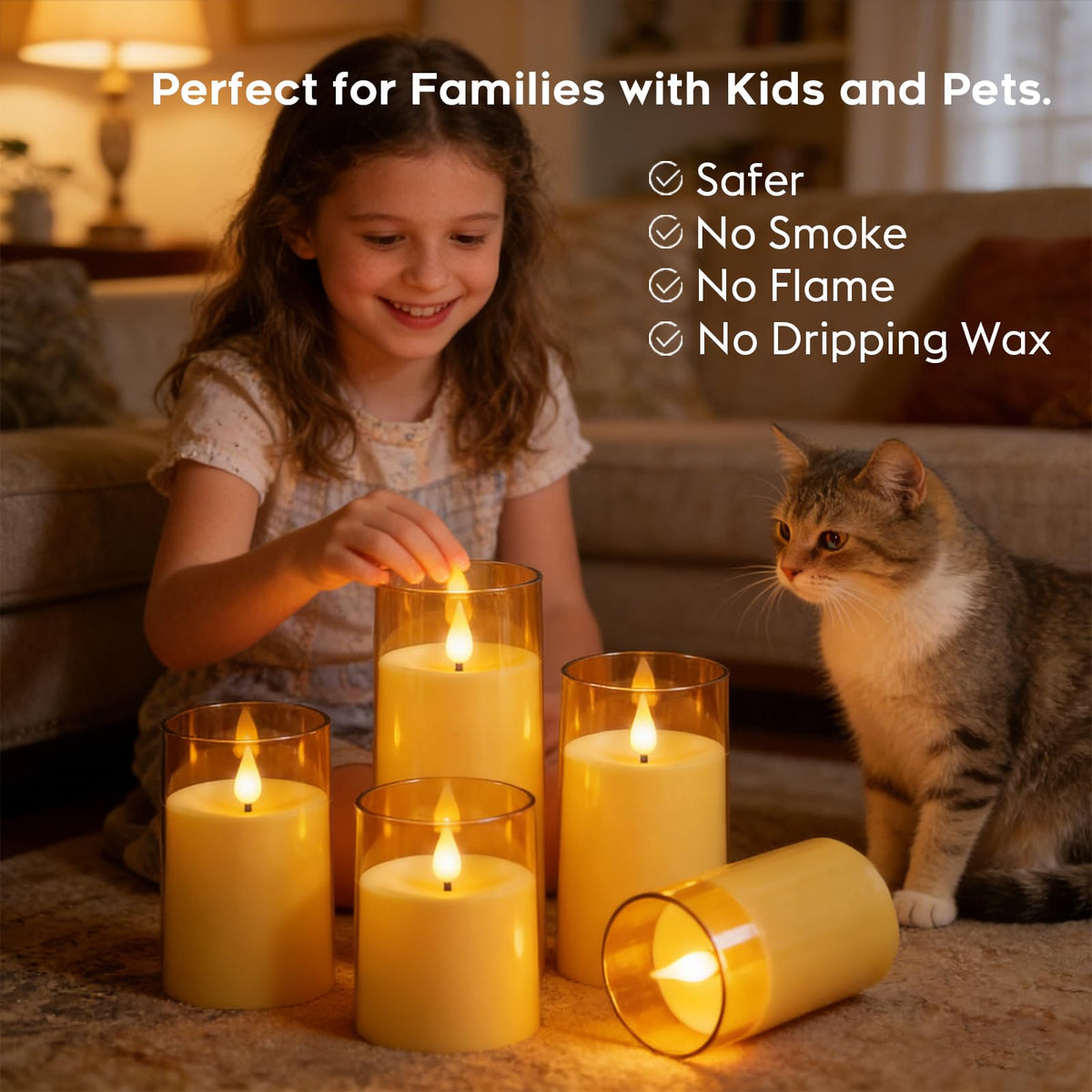Fo32won five-pack battery-operated candles for versatile home decor.