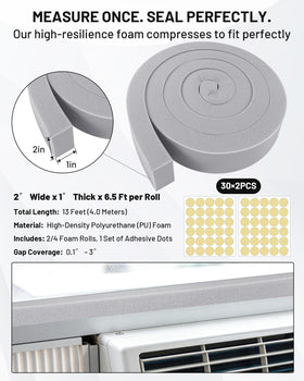 Foamagic adhesive foam tape two-roll pack for easy weather stripping