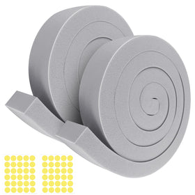 FoamJoy AC window seal kit with gray foam strips for tight gap sealing and dust reduction.
