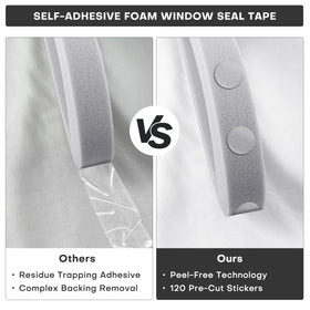 FoamJoy seal blocks 0.1–3 inch gaps to reduce drafts.