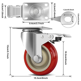 FOCBUGU locking rolling plate caster aiding easy repositioning