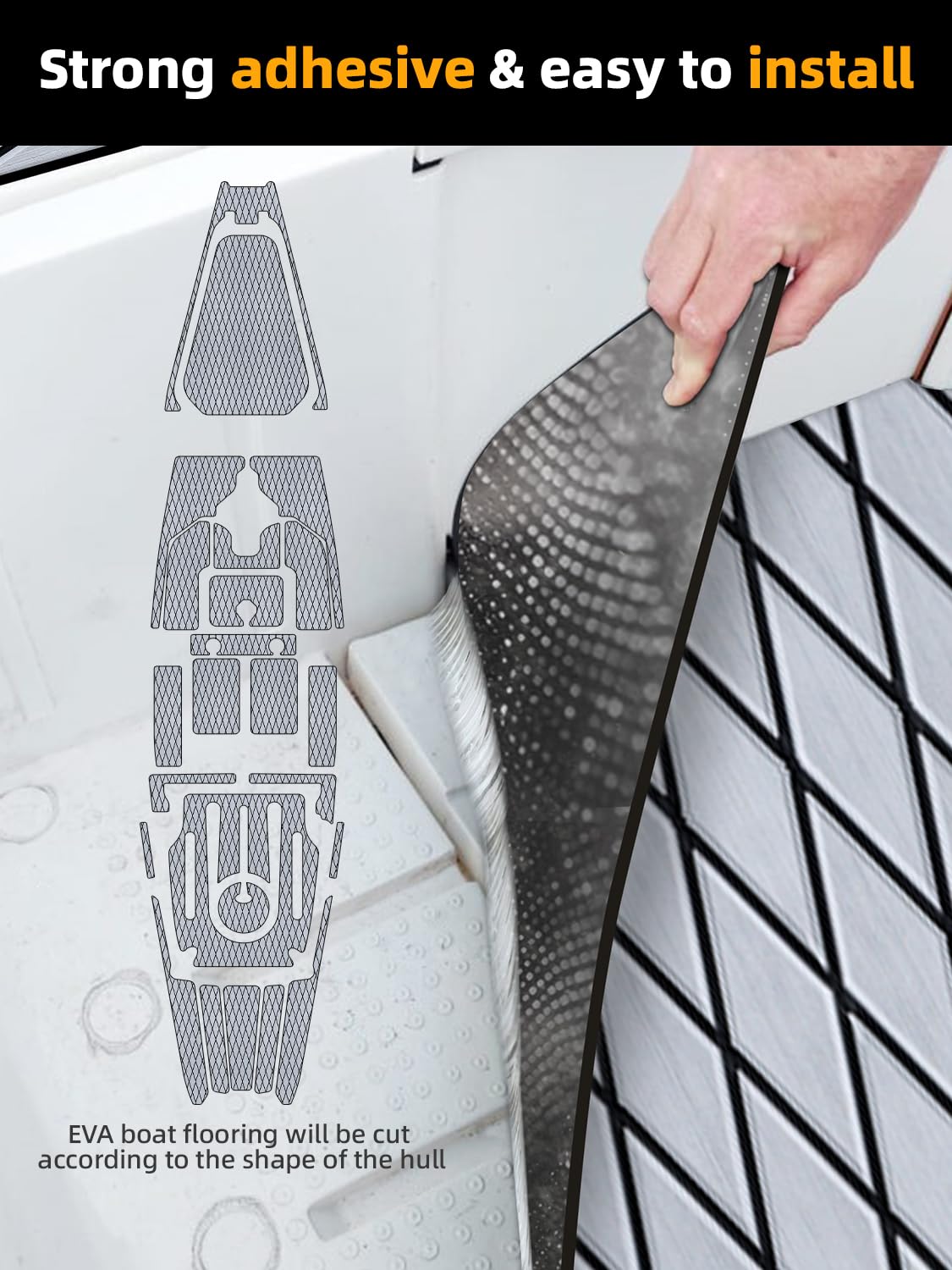 FOCEAN Diamond pattern deck adds stylish, non-slip surface.