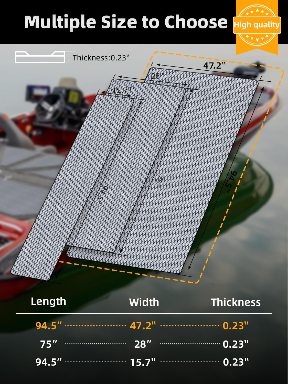 FOCEAN grey lines pattern on boat flooring for modern look