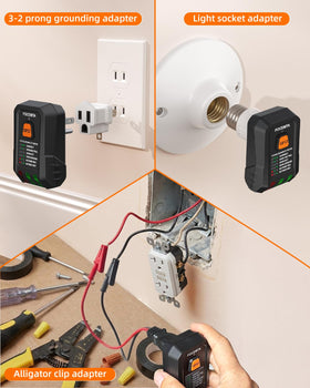 Focemta FTCT02 built-in LED flashlight illuminates dark panels during work.