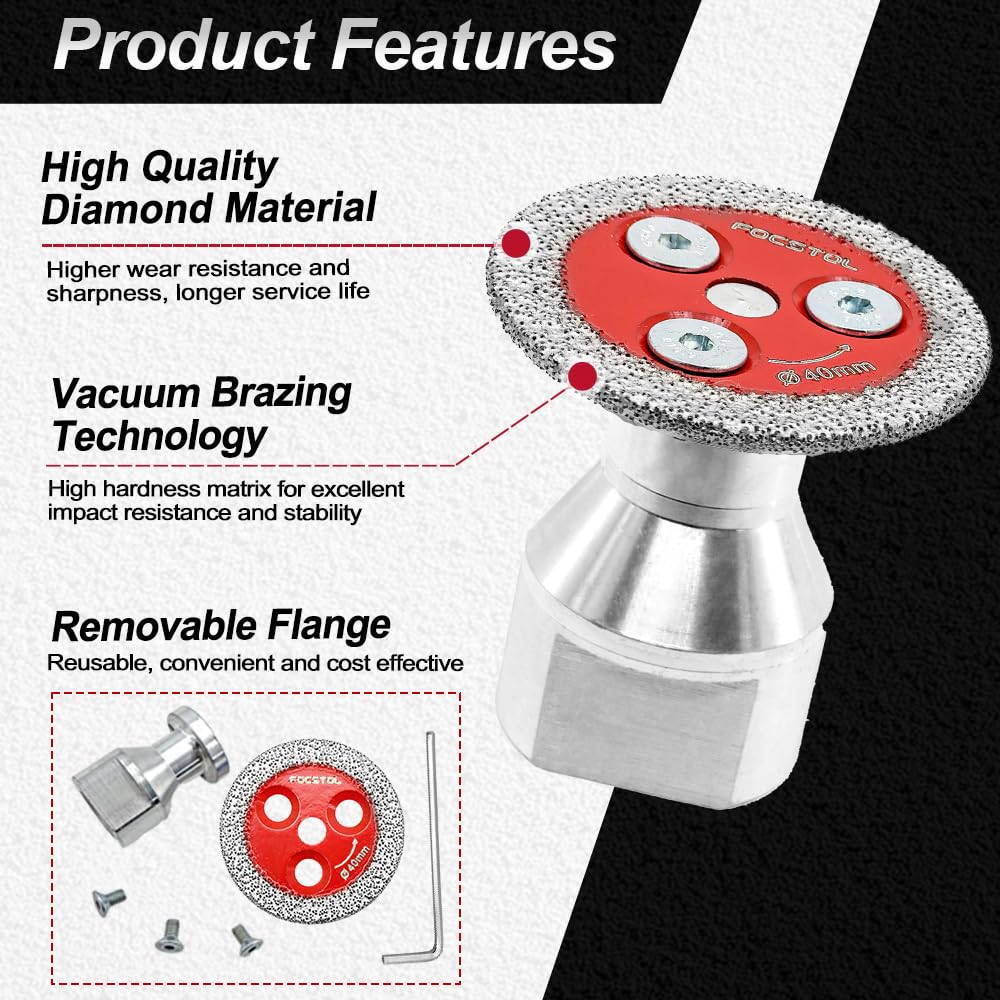 FOCSTOL hex-key wrench included for quick flange removal.