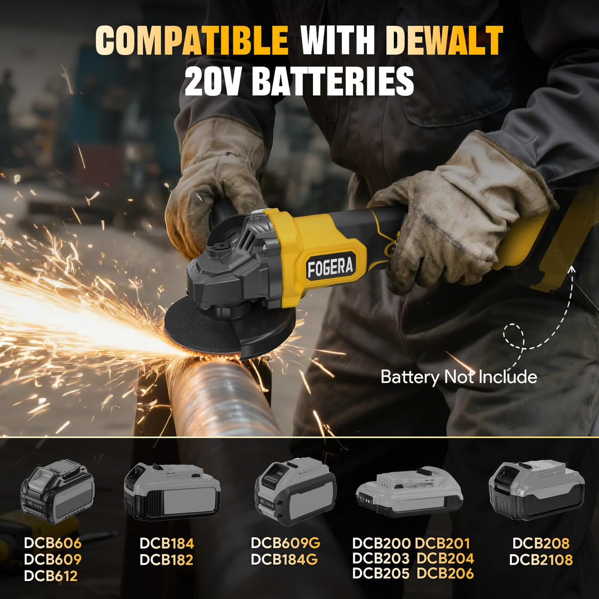 Fogera 3-speed angle grinder with speed lock for precise cuts.
