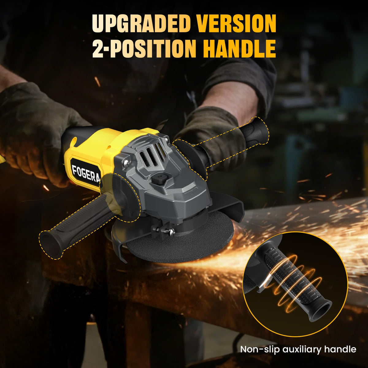 Fogera angle grinder ideal for metal cutting projects and thick material work.