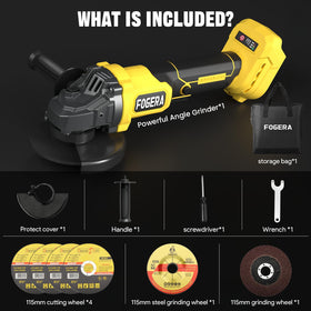 Fogera grinder handles rust removal and edge smoothing on metal surfaces.