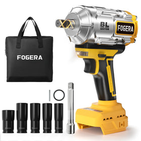 Fogera cordless impact wrench delivers 1100ftlbs torque for heavy-duty bolts in tough spots.