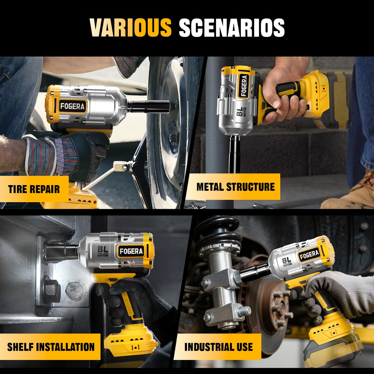 Fogera includes socket set and extension bar for immediate use.