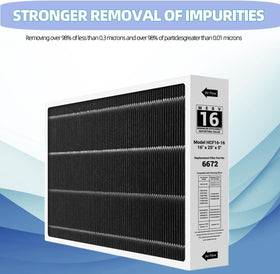 Foglapius MERV16 performance highlights high filtration efficiency for fine particles.