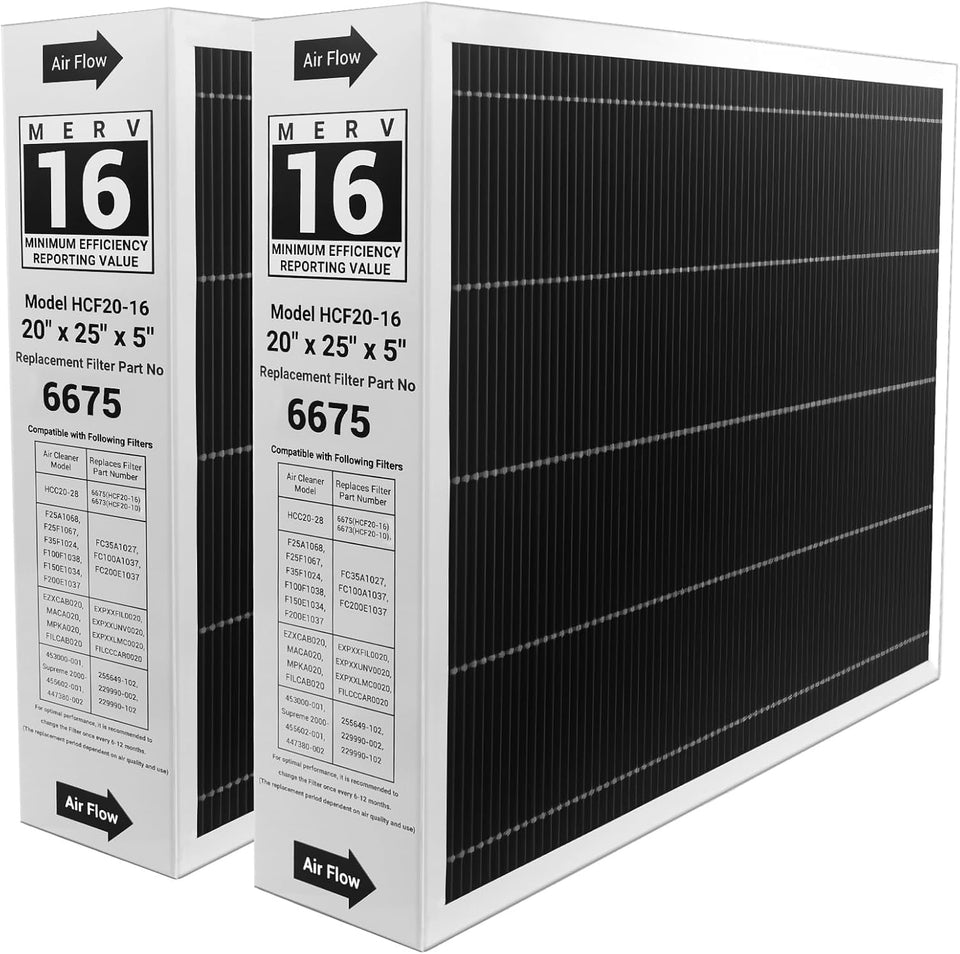 Foglapius X6675 MERV 16 filter pack fits standard 20x25x5 housings