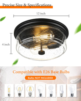 FOITTON flush mount compatible with E26 bulbs including LED and smart bulbs.