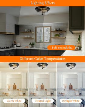 FOITTON flush mount fits low ceilings with space-saving design.