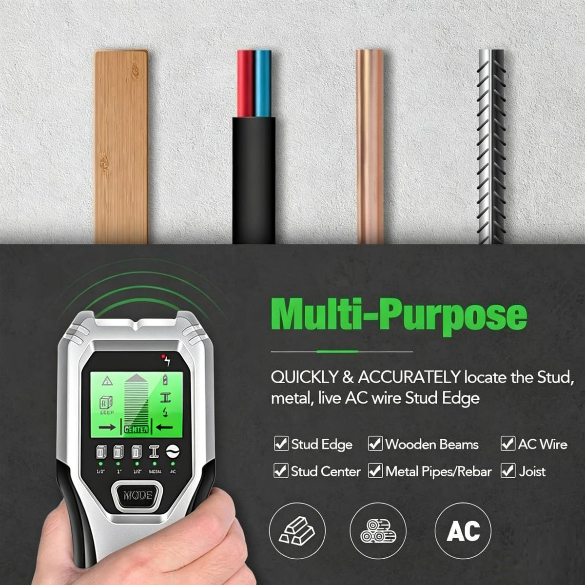 FOLAI center and edge indicator guides quick stud alignment