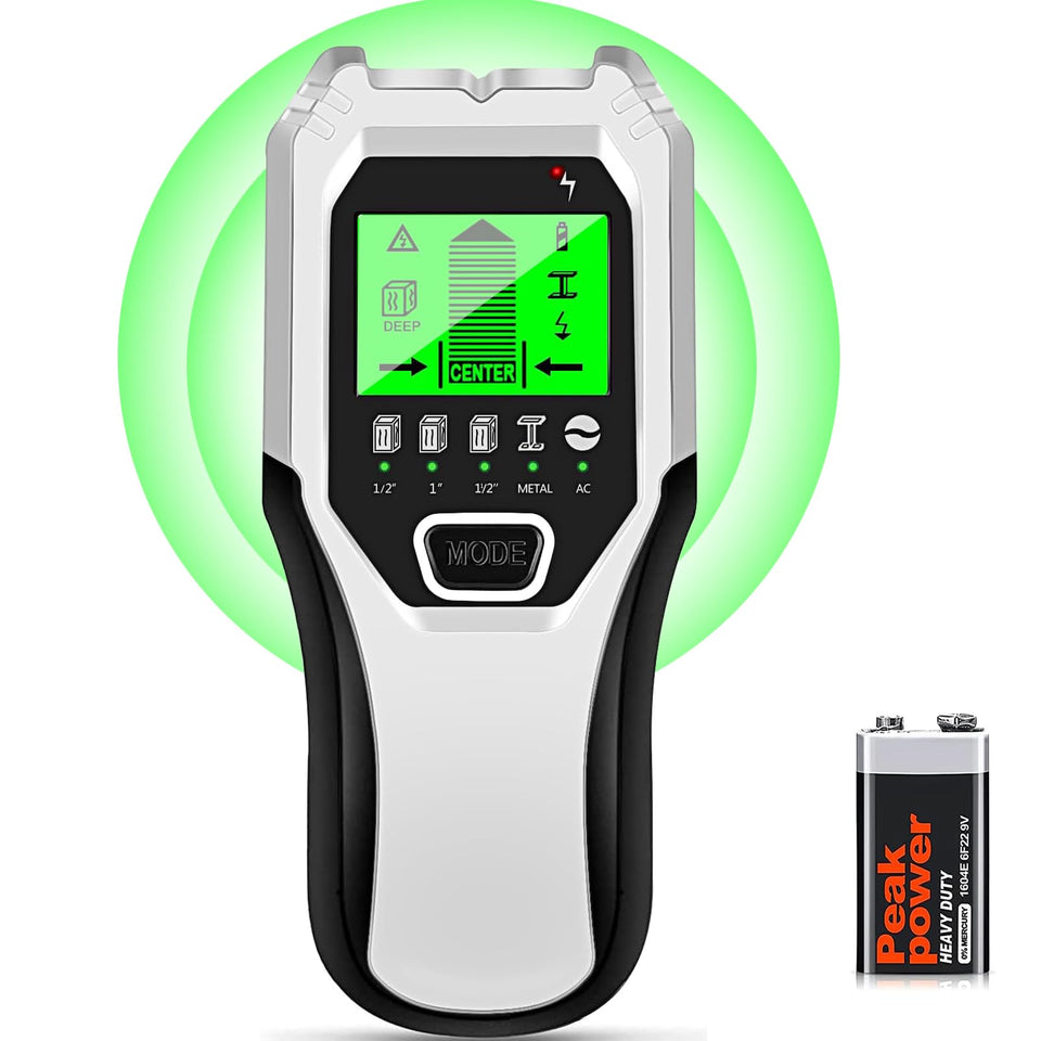 FOLAI Stud Finder LCD display shows exact stud centers for precise mounting