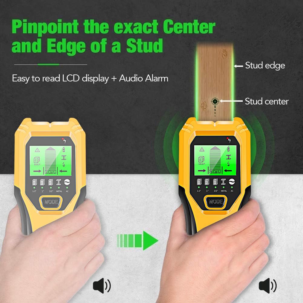 FOLAI Stud Finder Wall Scanner battery compartment open, ready, and powered for continuous projects.