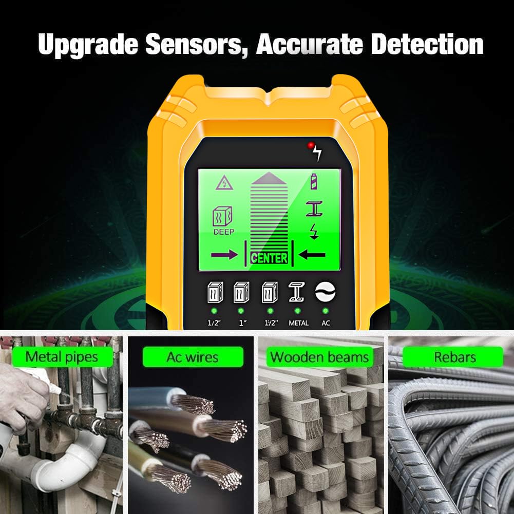 FOLAI Stud Finder Wall Scanner display detail highlighting clear LCD readouts for quick center detection.