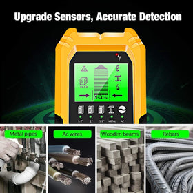 FOLAI Stud Finder Wall Scanner display detail highlighting clear LCD readouts for quick center detection.