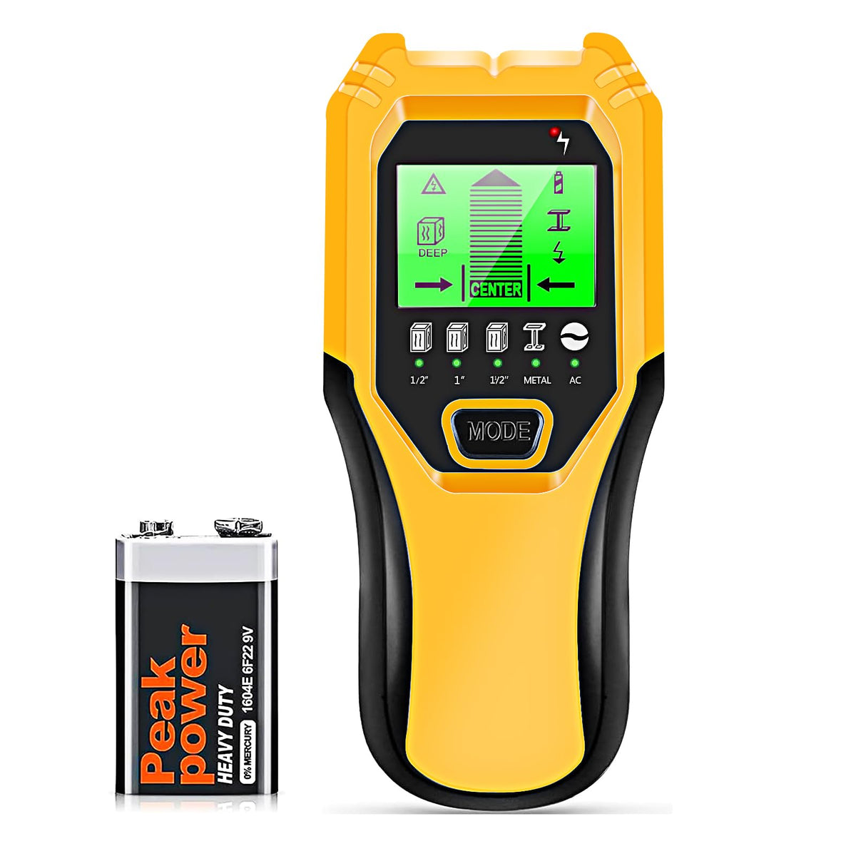 FOLAI Stud Finder Wall Scanner front view showing a compact, ready-to-use tool for precise mounting.