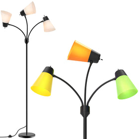 FOLKSMATE 3-light floor lamp with adjustable arc heads for versatile lighting