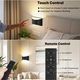 FOLKSMATE 8000mAh battery wall lamp long runtime on low brightness
