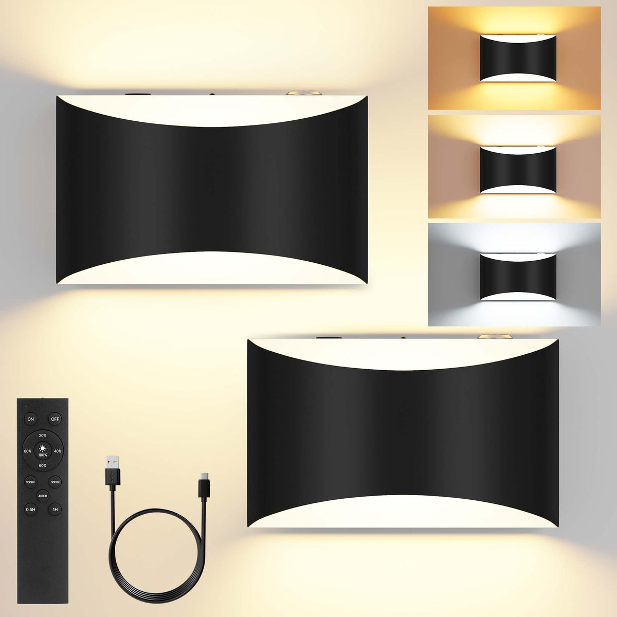FOLKSMATE battery wall sconce set2 remote dimming for versatile lighting