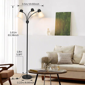 FOLKSMATE black finish floor lamp adds modern style to any room