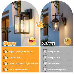 FOLKSMATE black-finish dusk-to-dawn lights complement modern exteriors