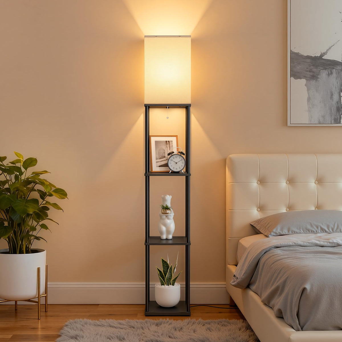 FOLKSMATE black floor lamp adds sleek, contemporary style