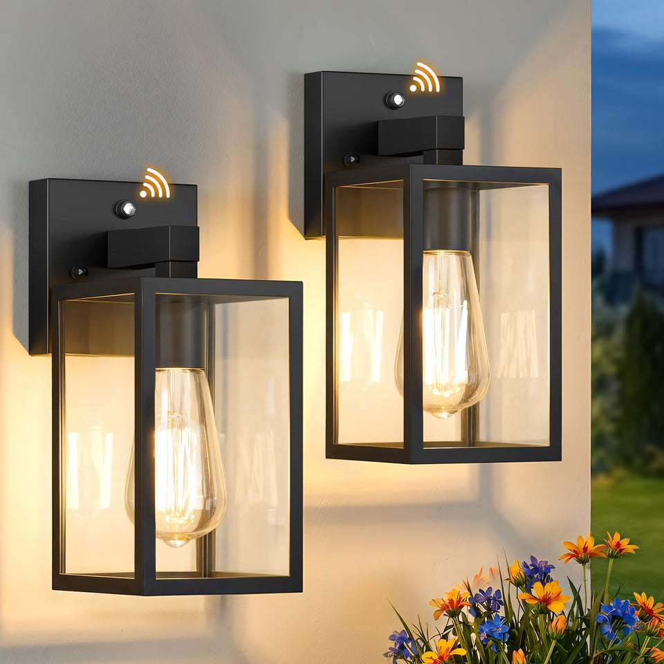 FOLKSMATE dusk-to-dawn outdoor wall light front view for porch illumination